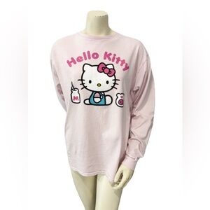 Sanrio Hello Kitty Long Sleeve Tee Shirt Top Oversized Women’s L Pink Graphic